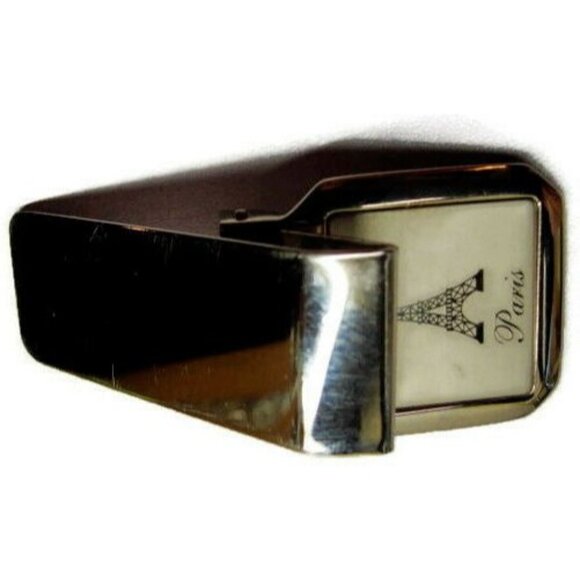 Paris Money Clip Stainless Steel Wallet Credit Card Cash ID Holder Silver - Picture 1 of 9
